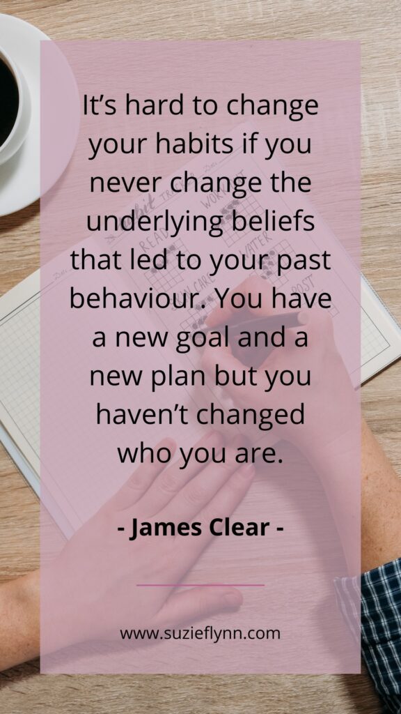 It's hard to change your habits if you never change the underlying beliefs that led to your past behaviour. You have a new goal and a new plan but you haven't changed how you are.